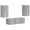 Ensemble de meuble TV mural 4 pcs Gris Sonoma Bois d'ingénierie 581557581557