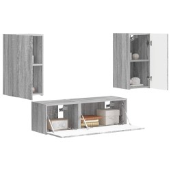 Ensemble de meuble TV mural 4 pcs Gris Sonoma Bois d'ingénierie 581557581557