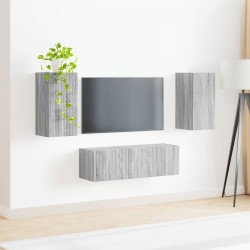 Ensemble de meuble TV mural 4 pcs Gris Sonoma Bois d'ingénierie 581557581557