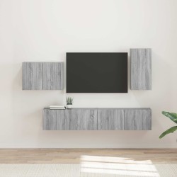 Ensemble de meuble TV mural 4 pcs Gris Sonoma Bois d'ingénierie 581558581558