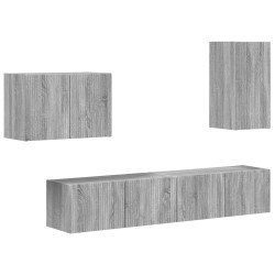 Ensemble de meuble TV mural 4 pcs Gris Sonoma Bois d'ingénierie 581558581558