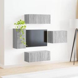 Ensemble de meuble TV mural 4 pcs Gris Sonoma Bois d'ingénierie 581558581558