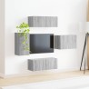 Ensemble de meuble TV mural 4 pcs Gris Sonoma Bois d'ingénierie 581558581558
