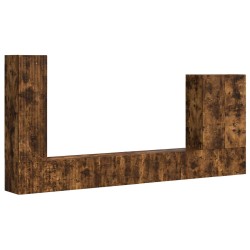 Ensemble de meuble TV mural Montage mural 6 pcs Chêne fumé 581560581560