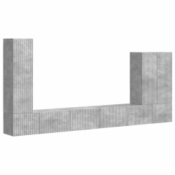 Ensemble de meuble TV mural Montage mural 6 pcs Gris béton 581561581561
