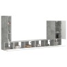 Ensemble de meuble TV mural Montage mural 6 pcs Gris béton 581561581561