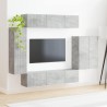 Ensemble de meuble TV mural Montage mural 6 pcs Gris béton 581561581561
