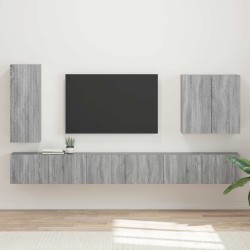 Ensemble de meuble TV mural Montage mural 6 pcs Gris Sonoma 581563581563
