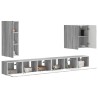 Ensemble de meuble TV mural Montage mural 6 pcs Gris Sonoma 581563581563