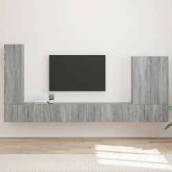 Ensemble de meuble TV mural Montage mural 6 pcs Gris Sonoma 581564581564