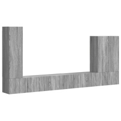Ensemble de meuble TV mural Montage mural 6 pcs Gris Sonoma 581564581564
