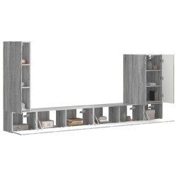 Ensemble de meuble TV mural Montage mural 6 pcs Gris Sonoma 581564581564