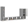 Ensemble de meuble TV mural Montage mural 6 pcs Gris Sonoma 581564581564