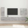 Ensemble de meuble TV mural Montage mural 6 pcs Gris béton 581569581569