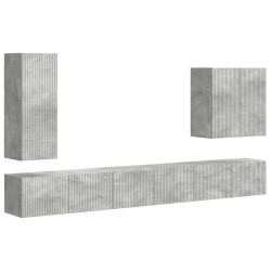 Ensemble de meuble TV mural Montage mural 6 pcs Gris béton 581569581569