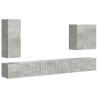 Ensemble de meuble TV mural Montage mural 6 pcs Gris béton 581569581569