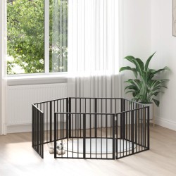 Porte pour chien 6 pcs Noir 80 x 60 cm Acier galvanisé 581577581577
