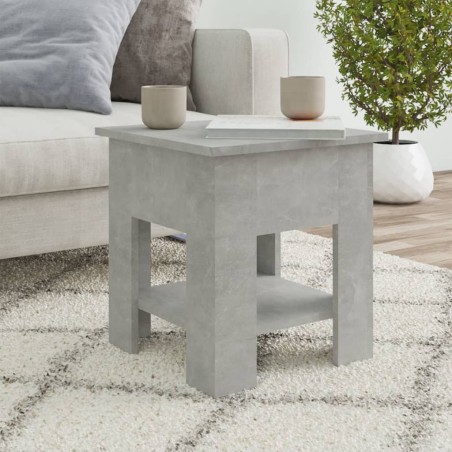 Table basse gris béton 40x40x42 cm bois d'ingénierie 581578581578