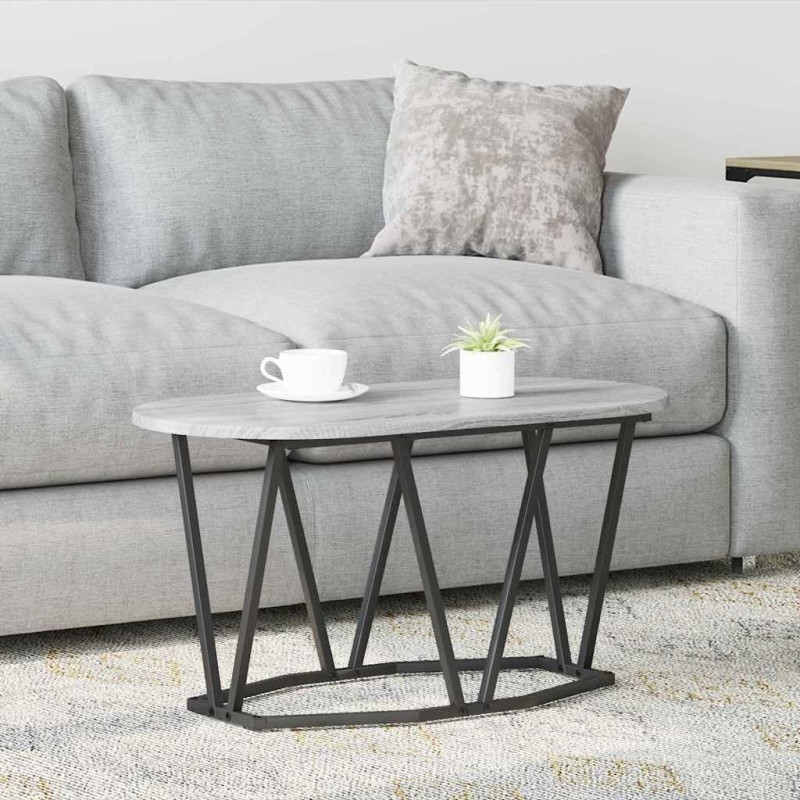 Table basse Gris 80 x 40 x 40.5 cm Bois d'ingénierie et métal 581580581580