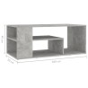 Table basse gris béton 100x50x40 cm bois d'ingénierie 581581581581