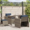 Salon de jardin 4 pcs avec coussins gris résine tressée 581587581587