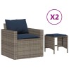 Salon de jardin 4 pcs avec coussins gris résine tressée 581587581587