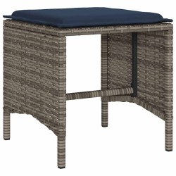 Salon de jardin 4 pcs avec coussins gris résine tressée 581587581587