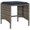 Salon de jardin 4 pcs avec coussins gris résine tressée 581587581587