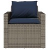 Salon de jardin 4 pcs avec coussins gris résine tressée 581587581587