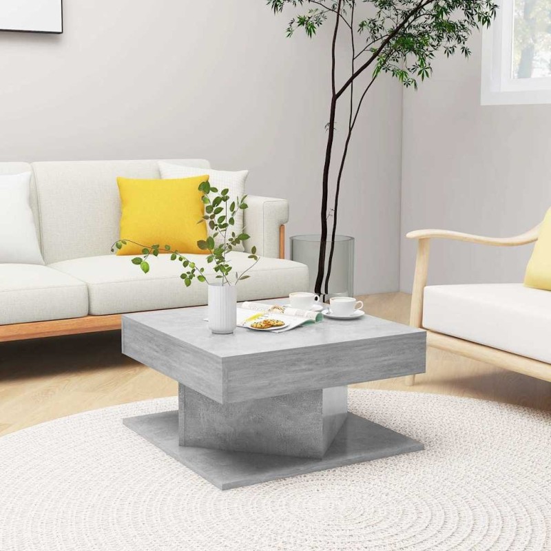 Table basse Gris béton 57x57x30 cm Bois d’ingénierie 581589581589