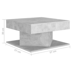 Table basse Gris béton 57x57x30 cm Bois d’ingénierie 581589581589