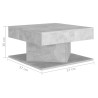 Table basse Gris béton 57x57x30 cm Bois d’ingénierie 581589581589