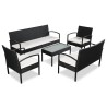 Salon de jardin 5 pcs avec coussins résine tressée noir 581590581590