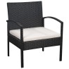 Salon de jardin 5 pcs avec coussins résine tressée noir 581590581590
