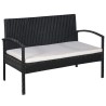 Salon de jardin 5 pcs avec coussins résine tressée noir 581590581590