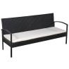 Salon de jardin 5 pcs avec coussins résine tressée noir 581590581590