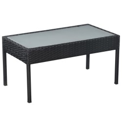 Salon de jardin 5 pcs avec coussins résine tressée noir 581590581590
