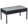 Salon de jardin 5 pcs avec coussins résine tressée noir 581590581590