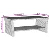 Table basse gris 100x50x40 cm résine tressée 581593581593