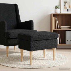 Pouf Noir 55 x 35 x 41 cm Bouclé 581597581597