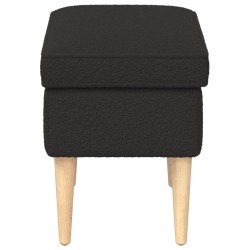Pouf Noir 55 x 35 x 41 cm Bouclé 581597581597