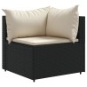 Salon de jardin 6 pcs avec coussins Noir Résine tressée 581601581601