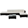 Salon de jardin 6 pcs avec coussins Résine tressée Marron 581603581603