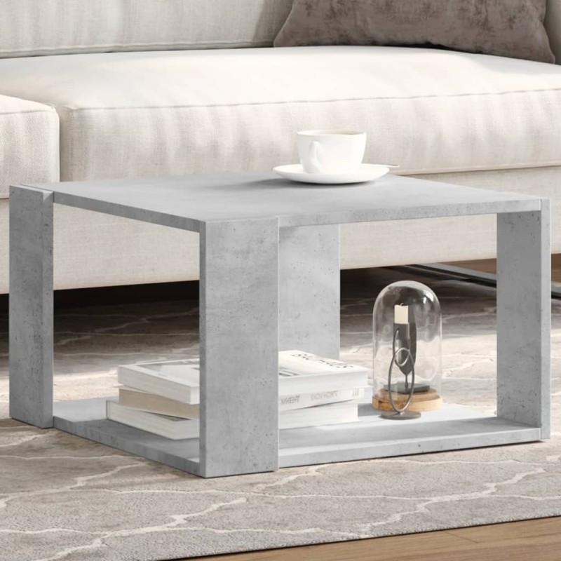 Table basse gris béton 51,5x51,5x30 cm bois d'ingénierie 581607581607
