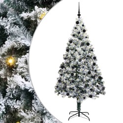 Sapin de Noël artificiel Blanc 210 cm PVC, Acier et Plastique 581613581613