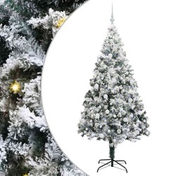 Sapin de Noël artificiel Blanc 210 cm PVC, Acier et Plastique 581614581614