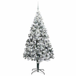 Sapin de Noël artificiel Blanc 210 cm PVC, Acier et Plastique 581614581614