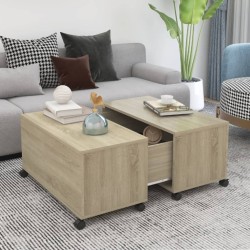 Table basse chêne sonoma 75x75x38 cm bois d'ingénierie 581618581618