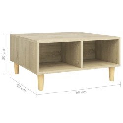 Table basse chêne sonoma 60x60x30 cm bois d'ingénierie 581621581621
