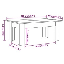 Table basse Gris béton 100x60x42 cm Bois d’ingénierie 581628581628